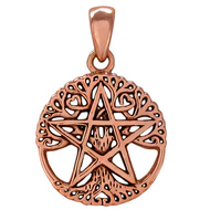 Copper Small Cut Tree Pentacle Pendant - Click Image to Close
